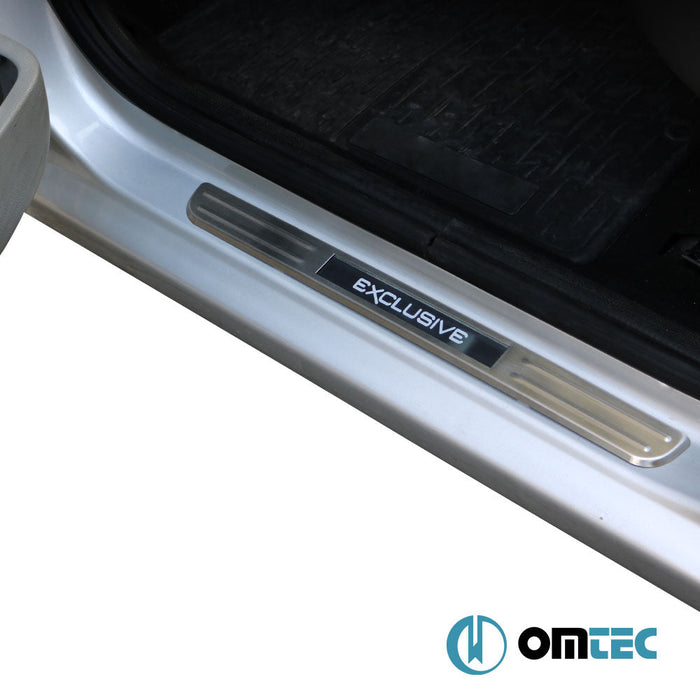 Kapı Eşiği (Işıklı - Exclusive - 45 cm) 2 Prç. Paslanmaz Çelik (Taşlı) - Universal