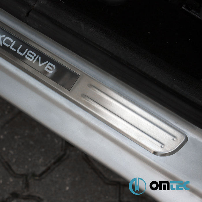 Kapı Eşiği (Işıklı - Exclusive - 45 cm) 2 Prç. Paslanmaz Çelik (Taşlı) - Universal