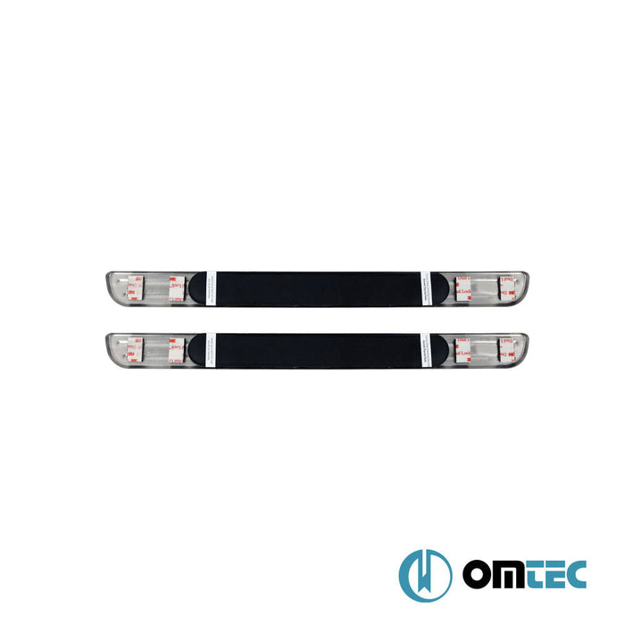 Kapı Eşiği (Işıklı - Exclusive - 45 cm) 2 Prç. Paslanmaz Çelik (Taşlı) - Universal