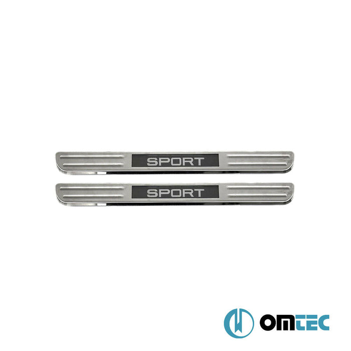 Kapı Eşiği (Işıklı - Sport - 45 cm) 2 Prç. Paslanmaz Çelik - Universal