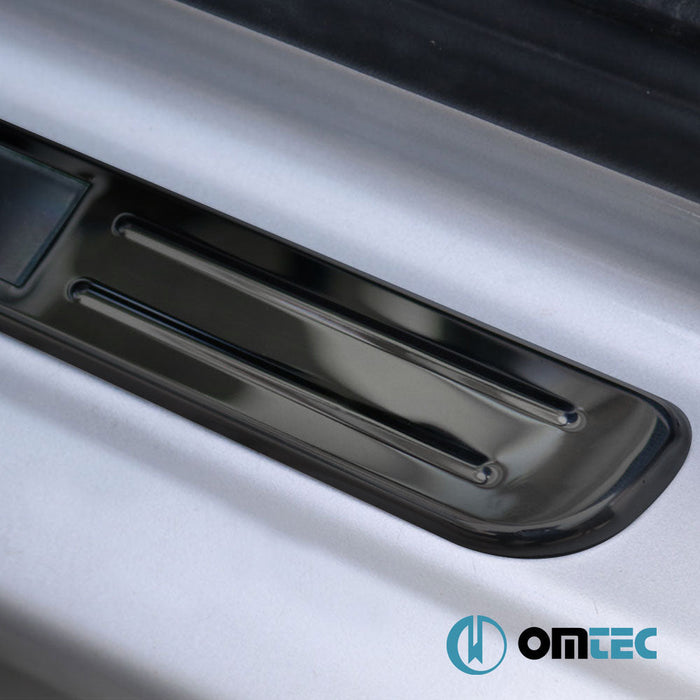 Kapı Eşiği (Işıklı - Sport - 45 cm) 4 Prç. Paslanmaz Çelik (Siyah) - Universal