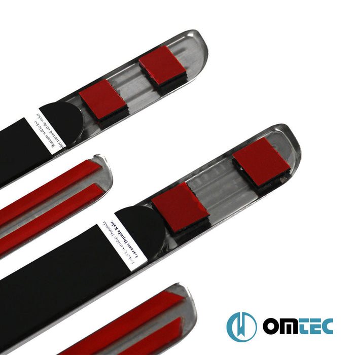 Kapı Eşiği (Işıklı - Sport - 45 cm) 4 Prç. Paslanmaz Çelik (Siyah) - Universal