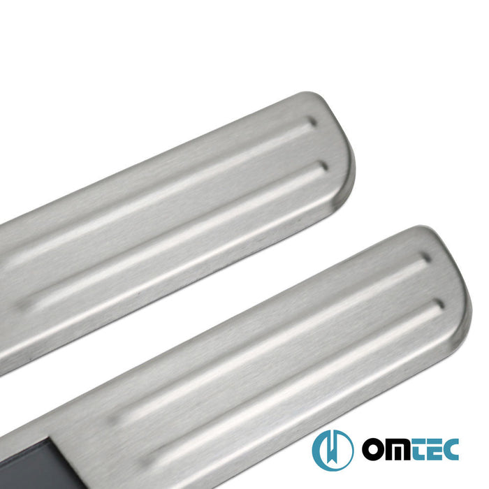 Kapı Eşiği (Işıklı - Sport - 38 cmx27 cm) 4 Prç. Paslanmaz Çelik (Taşlı) - Universal