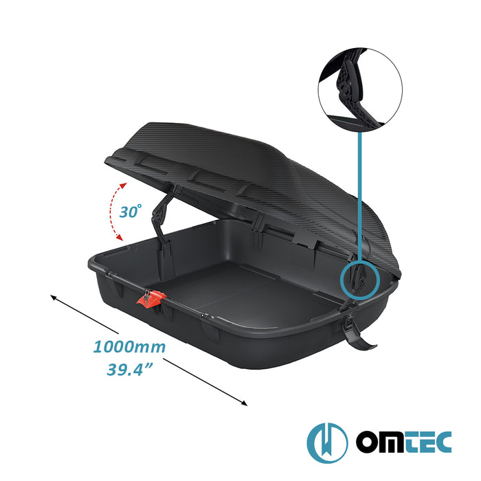 Omtec Portbagaj Araç Üstü Tavan Bagajı - 270 Lt. - Siyah - Universal