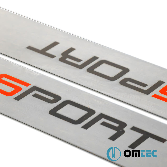 UV Baskılı Sport Kapı Eşiği 2 Prç. Paslanmaz Çelik - Toyota Rav4 - SUV XA30 - (2005 - 2011)