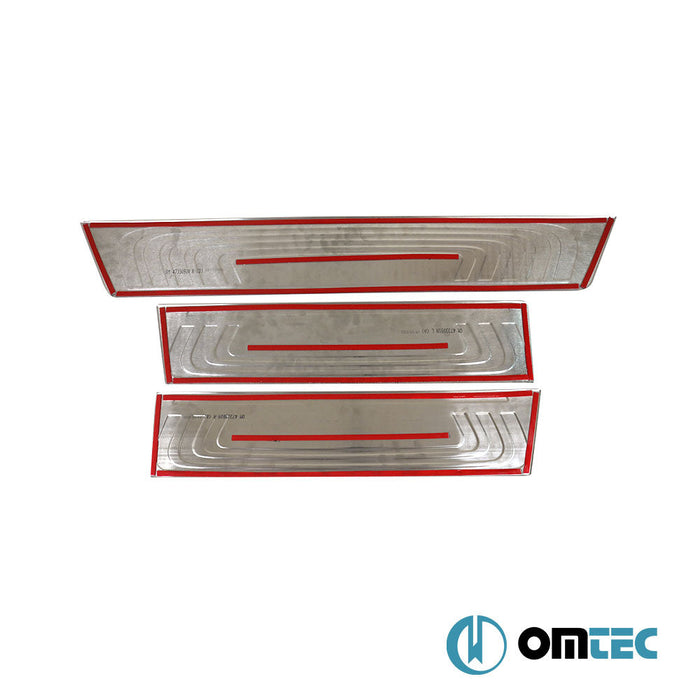 UV Baskılı Premium Kapı Eşiği 3 Prç. Paslanmaz Çelik - Mercedes - Benz Vito - VAN W447 - (2014 - )