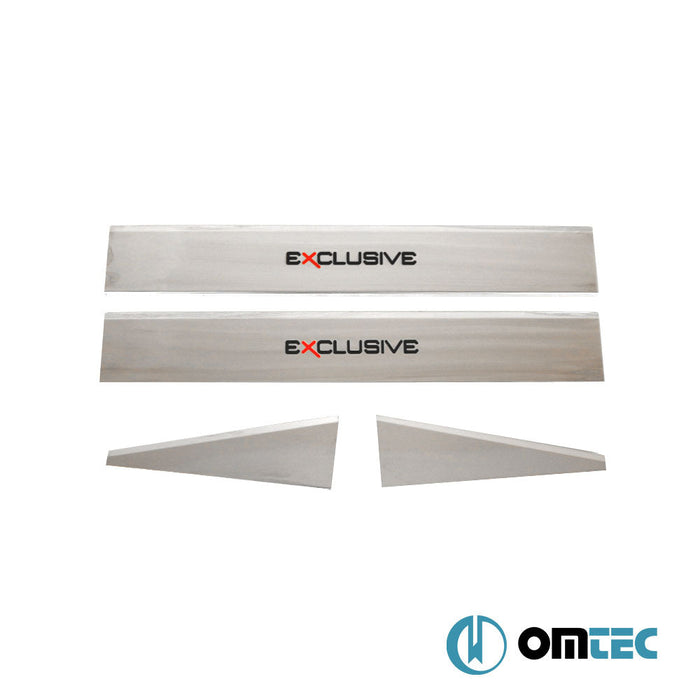 UV Baskılı Exclusive Kapı Eşiği 4 Prç. Paslanmaz Çelik - Land Rover Freelander - SUV L359 - (2006 - 2014)