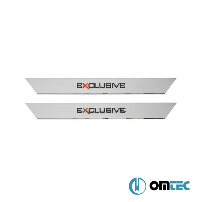 UV Baskılı Exclusive Kapı Eşiği 2 Prç. Paslanmaz Çelik - Skoda Octavia - SW 5E - (2013 - 2019)