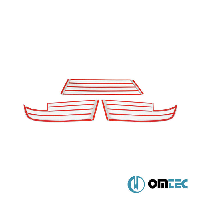 Arka Tampon Eşiği 3 Prç Paslanmaz Çelik (Parlak) - Ford Ranger - PK T6 FL - I/FL - II - (2015 - 2022)