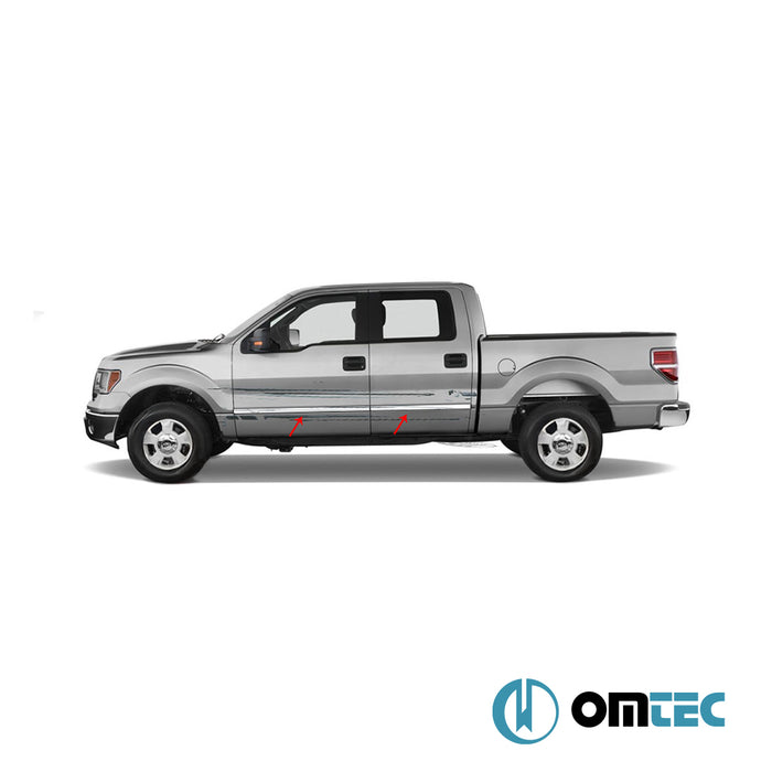 Yan Kapı Çıtası 4 Prç. Paslanmaz Çelik - Ford F150 - PK P415 - (2009 - 2015)