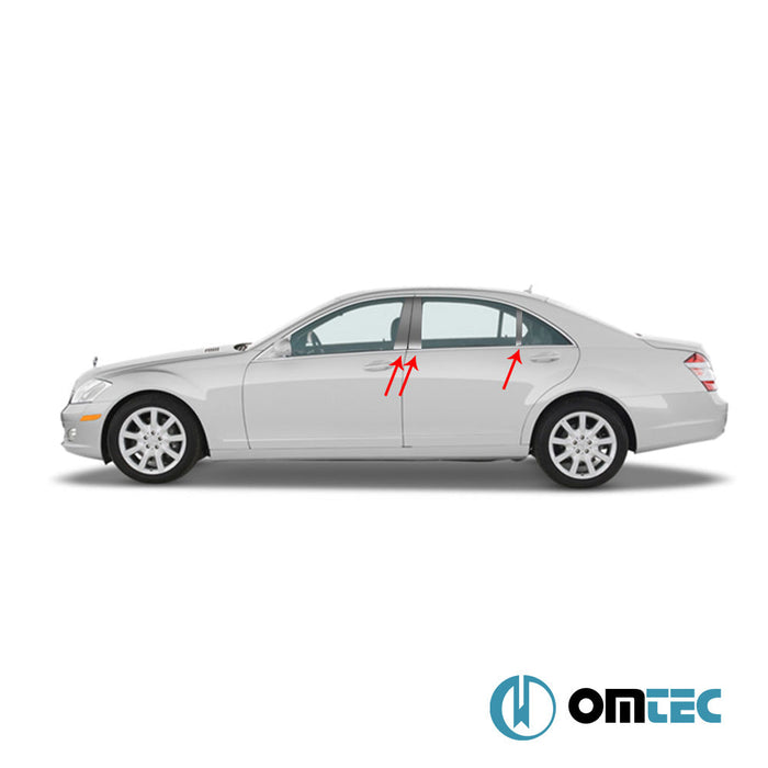 Kapı Direği 6 Prç. P.Çelik (Siyah) - Mercedes - Benz S - Class - SD W221 FL - (2009 - 2013)