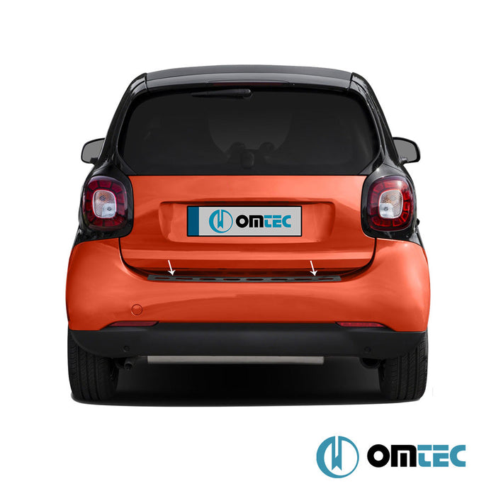 Arka Tampon Eşiği Paslanmaz Çelik (Siyah - Taşlı) - Mercedes - Benz Smart Fortwo - CB A453 - (2014 - )