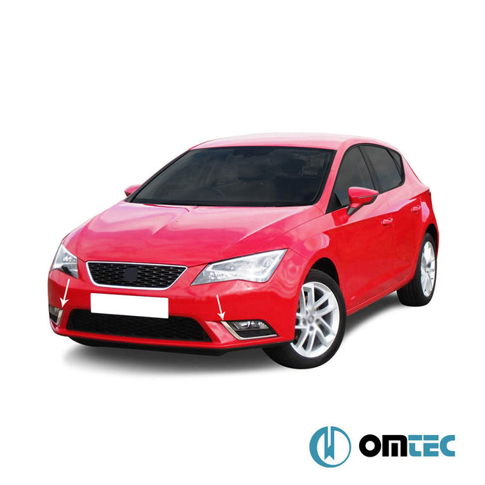Sis Farı Çerçevesi 2 Prç. P.Çelik (Parlak) - Seat Leon - HB 3D 5F PRE - FL/FL - (2012 - 2017)