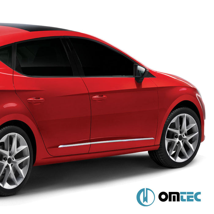 Yan Kapı Çıtası 4 Prç. Paslanmaz Çelik (Parlak) - Seat Leon - HB 5D 5F PRE - FL/FL - (2012 - 2017)