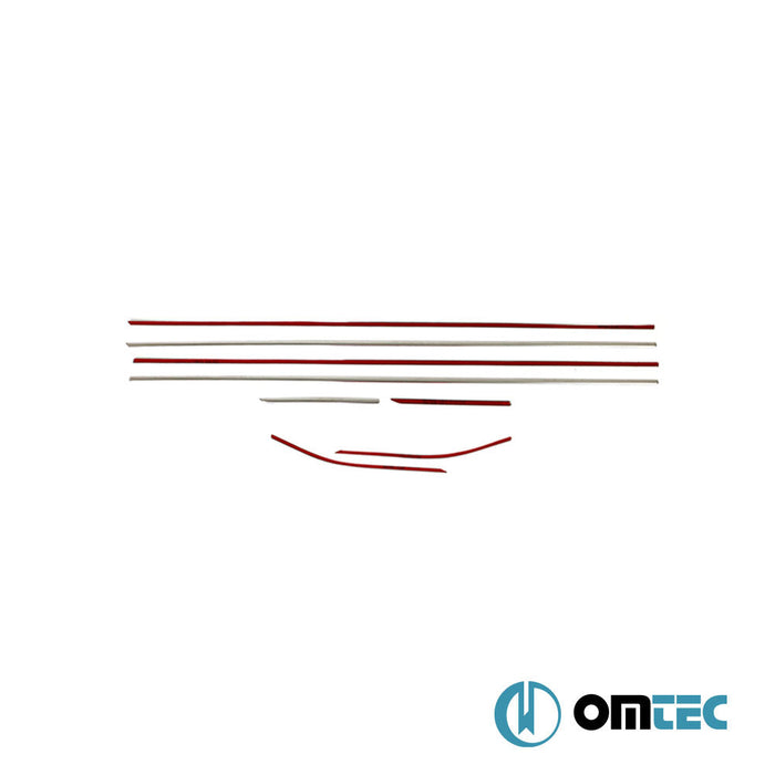 Cam Çıtası 8 Prç. Paslanmaz Çelik (Parlak) - Toyota Prius - SD XW30 FL - (2012 - 2014)