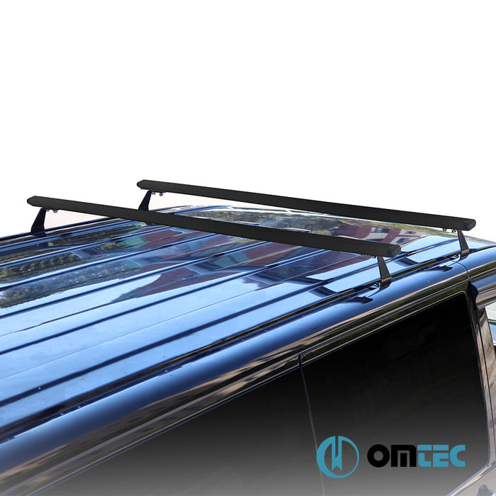 Heavy Duty Solidbar Ara Atkı 2 Prç. (Siyah) Çelik. L2 - Volkswagen Caddy - MVN 2K PRE-FL - (2003 - 2010)
